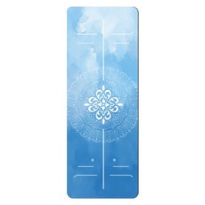 QMVF 麂皮絨橡膠止滑瑜珈鋪巾/吸汗速乾衛生墊/運動健身瑜伽墊/健身器械毯/野餐墊/家用健身墊, 蒼藍靈韻, 1個