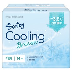 순수한면 쿨링브리즈 생리대, 1개, 14개입, 대형