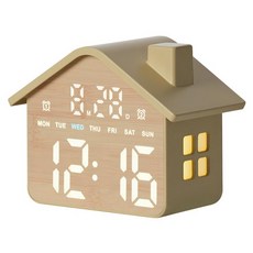 西格傢飾 北歐時光 Sweet Home LED數位鬧鐘, 原木暖棕