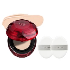 TIRTIR 口罩貼合紅寶石網紗氣墊 15g + 粉撲 2p 組, 17C 瓷白色, 1套