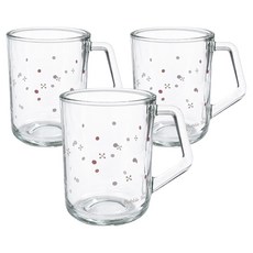 바칠레 편안한 손잡이 머그컵 350ml, 버블티 보라, 3개