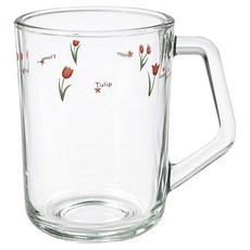 바칠레 편안한 손잡이 머그컵 350ml, 로맨스 플로라, 1개