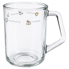 바칠레 편안한 손잡이 머그컵 350ml, 플라워 브리지, 1개