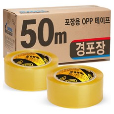 Sinil Tape 輕包裝封箱膠帶 50m, 透明, 50個