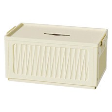 Kyhome 帶蓋折疊衣物玩具收納箱, 奶油色, 1層