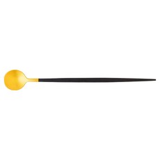 CUTIPOL 고아 롱 드링크 스푼 21 x 2.7 cm, 블랙 + 골드, 1개