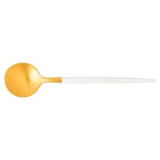 CUTIPOL 고아 티스푼 12.5 x 2.8 cm, 화이트 + 골드, 1개