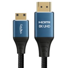 케이블메이트 Mini HDMI 2.1 8K UHD 고급형 페브릭 메탈 케이블, 1개, 1m 1개, 1m