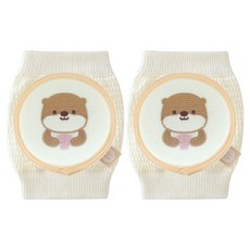 BABY&I 嬰幼兒柔軟刺繡護膝 雙腳套組, 貝殼水獺, 1套