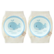 BABY&I 嬰幼兒用柔軟刺繡護膝 雙邊組, 波浪噗噗, 1套