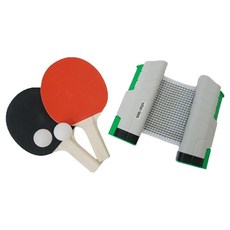 휠러스 휴대용 탁구 라켓 2종 + 공 2p + 네트 세트, 1세트, PM-10