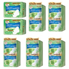whisper 好自在 AirDry Fresh 草本健康普通組 20片 5包 + 12片 2包, 1套, 124片, 24cm + 18cm