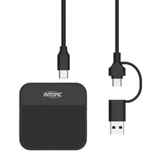 INTOPIC 廣鼎 便攜式磁吸 USB3.1 集線器 HBC-800, 黑色, 1個