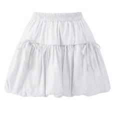 LESHOP 蝴蝶結鬆緊帶氣球迷你裙 DQ2WH013A