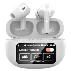 DTAudio Bluetooth 5.4 主動降噪 通話降噪 入耳式 無線耳機 LCD觸控螢幕 13mm石墨烯振膜 5種EQ模式 12H Playtime 白色 DTA-A9