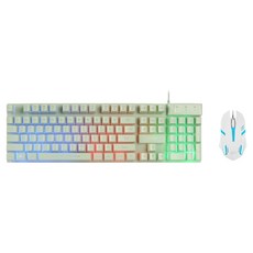 지클릭커 슈퍼히어로 레인보우 LED 게이밍 키보드 초경량 무소음 마우스 세트, GREEN, GMK-200, 일반형