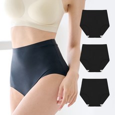 innerism 女性用 HNP 高腰無痕內褲 3件組, 黑色, 黑色, 黑色