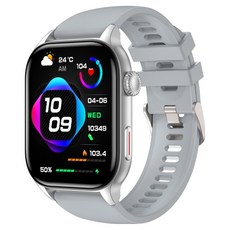 와피크 웨어러블 스마트워치 Z8, GPS + 블루투스, 5.1cm, 실버