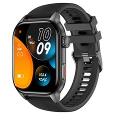 와피크 웨어러블 스마트워치 Z8, GPS + 블루투스, 5.1cm, 블랙
