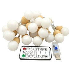 Gib LED USB 遙控橡果燈串 20燈, 暖白色, 1個