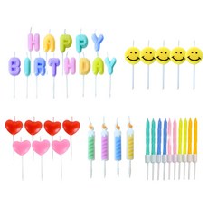 Party Club 馬卡龍愛心生日蠟燭 混合5件組