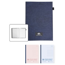 OXFORD 好攤平彩色筆記本 2 A4 80張 2入 + Fancy 布質筆記本套組