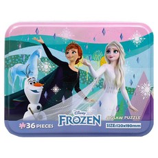HUNDRED PICTURES 百耘圖 Frozen2 冰雪奇緣2 鐵盒拼圖 HPD-BX036024 18 x 12cm, 混和顏色, 1個, 36片