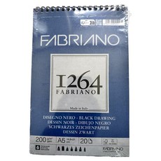 FABRIANO Boutique 1264 64BS01 19100651 Black Paper-Spiral 200g m2 148 x 210 mm, A5, 1個, 20張
