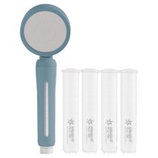 아쿠아듀오 블라썸 컬러 샤워기 + PLA 리필 필터 4p 세트, 하와이안 블루, 1세트