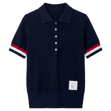 Pippin 女款高爾夫日常撞色翻領短袖針織衫 #112980