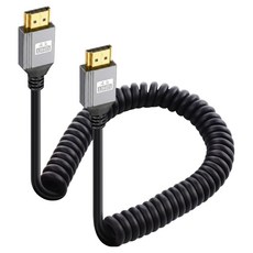 Ytek 4K 60Hz 直式 HDMI 2.0 彈簧防纏繞連接線轉接頭