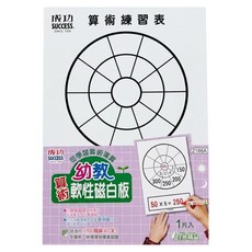 SUCCESS 成功 幼教算數軟性磁白板 2186A, 氧化鐵 + 橡膠