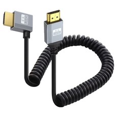 Ytek 左向彎頭 HDMI 2.0 彈簧防纏繞 4K 60Hz 連接線轉接頭