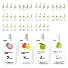 Doturak 袋裝蒟蒻果凍 130g 水蜜桃 12入 + 蘋果 12入 + 芒果 12入 + 青葡萄 12入 套組, 1套
