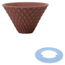 SANCERA ekubo ONE DRIP 陶瓷咖啡濾杯 可可棕, 1套, 濾杯 + 固定盤, 240ml