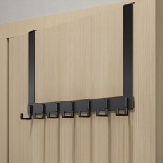 Malltoday 善用空間 免鑽孔 衣物收納 門後掛勾 C 單一尺寸, 1個, 黑色
