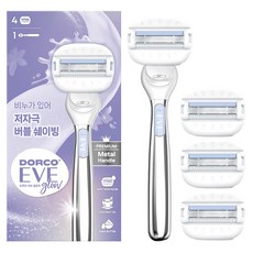 도루코 여성용 이브 글로우 면도기 핸들 + 날 4p 세트, 1세트