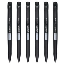 자바펜 사이드터치 볼펜 0.7mm, 6개, 블랙