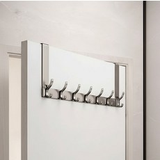 몰투데이 공간활용 문걸이 무타공 옷걸이 현관 수납 후크 7구, 차콜 12, 1개