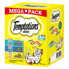 Temptations 喵愛餡 貓點心綜合口味6入組, 960g, 1組, 火烤嫩雞2包 + 開胃甜鮭2包 + 香誘鮮鮪2包
