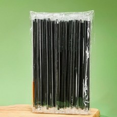 원이네 단독 포장 자바라 빨대 블랙 5.5 x 260 mm, 1개, 300개입