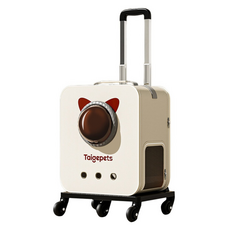 Taigepets 太空艙拉桿箱包/寵物拉桿包, 1個, 米白色