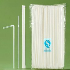 원이네 단독 포장 자바라 빨대 투명 5 x 210 mm, 1개, 500개입