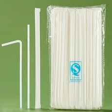 원이네 단독 포장 자바라 빨대 화이트 5 x 210 mm, 1개, 500개입