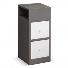 HORLA 生活家居 雙抽床頭櫃 30 x 30 x 66cm ctg009505N300, 灰色, 1件
