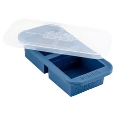 SOUPER CUBES 多功能食品級矽膠保鮮盒 2格 暮光藍, 1個