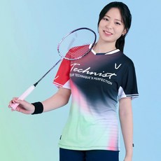 Technist 女款羽球正式比賽服運動短袖T恤 TNT56048