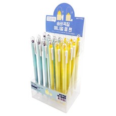 躲貓貓動物中性筆 0.5mm 74-0492 2款 x 12入組, 黃色, 藍色, 1套