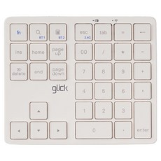 지클릭커 슬림 펜타그래프 노트북 숫자패드 블루투스 무선 넘버 키패드 NK35, 화이트, 1개