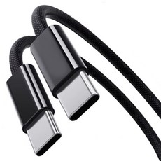 워너프 C타입-C타입 고속 충전 나일론 탄탄 데이터 케이블 PD 60W, Black, 1개, 1.2m